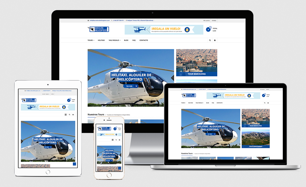 Disseny web - Barcelona Helicopters Disseny web - Barcelona Helicopters